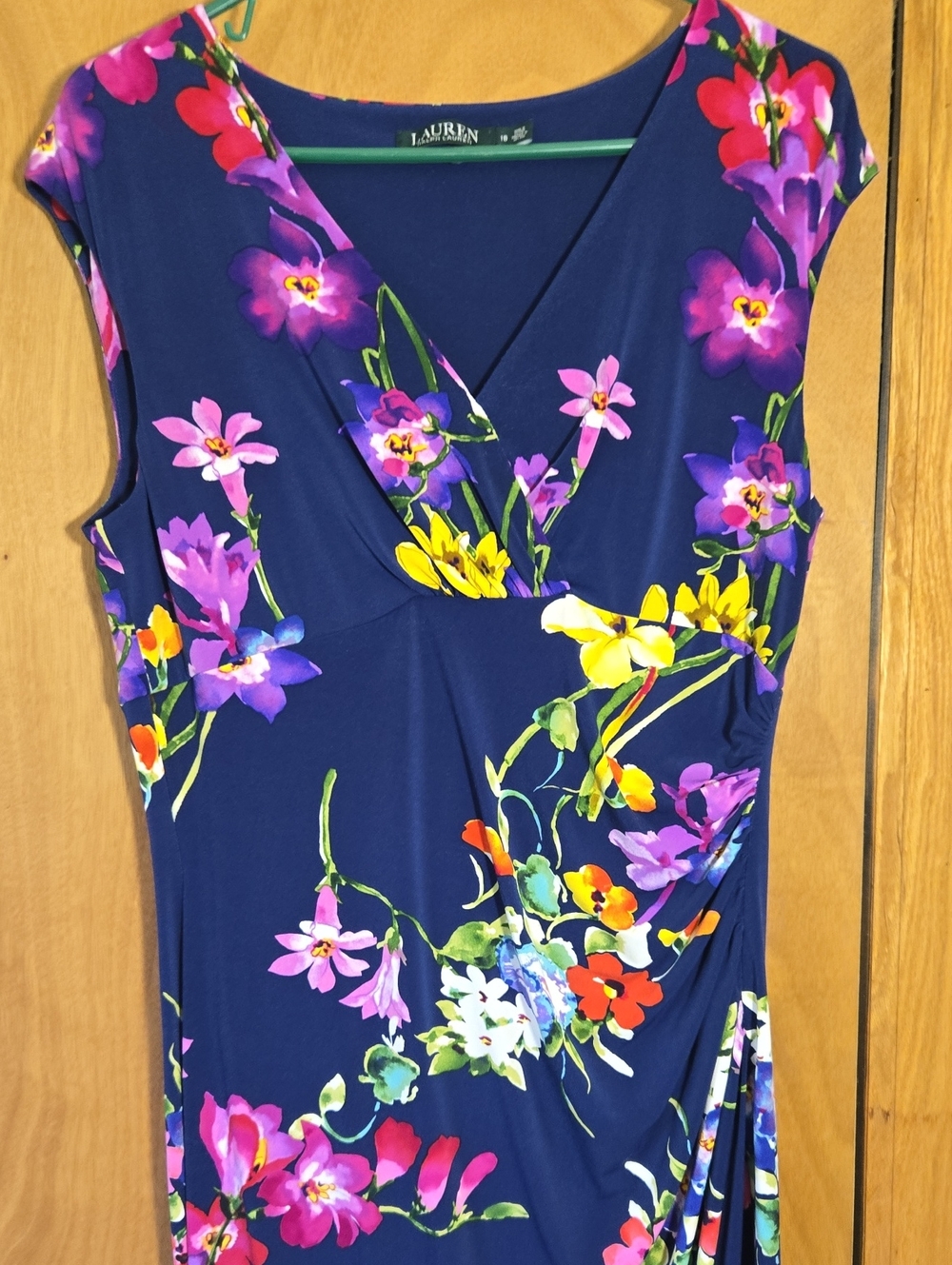 Lauren Ralph Lauren Navy Floral Sleeveless V-Neck Tunic